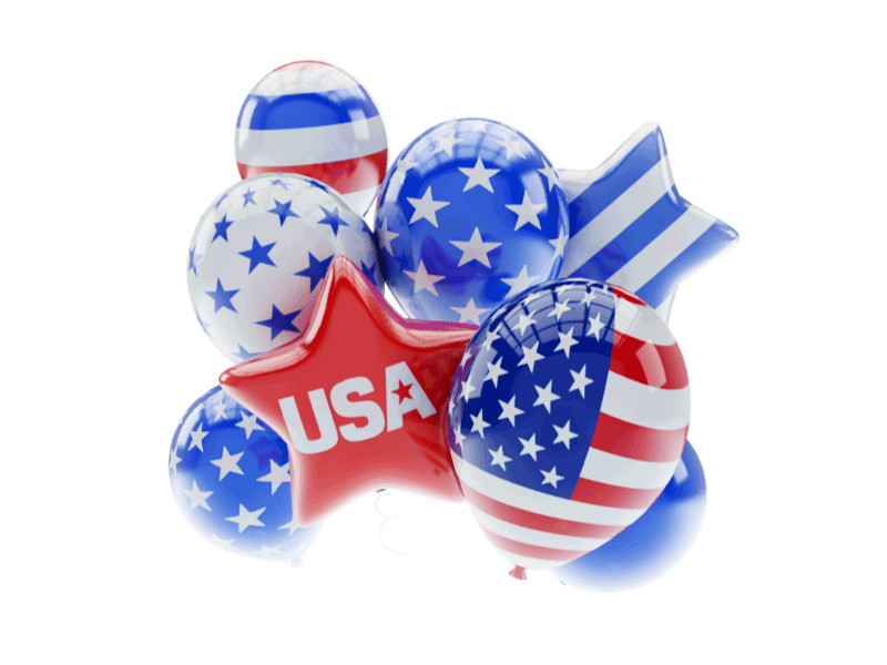 USA Independence Day Balloon 3d balloon c4d day independence usa