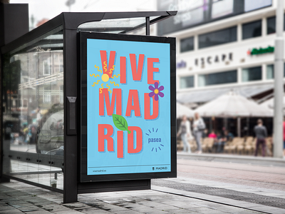 Vive Madrid, Madrid Vive poster billboard blue illustration madrid merchandise nature poster type typogaphy vive walk