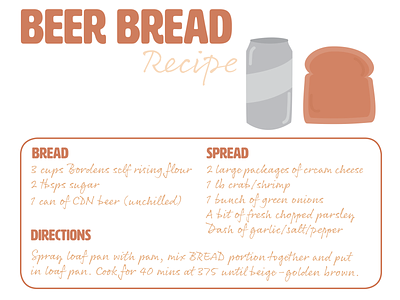 Beer Bread recipe design illustration