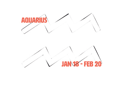 Aquarius adobe design illustration red weekly warm-up zodiac