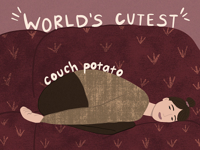 World's Cutest Couch Potato design digital art digital illustration illustration pattern print procreate
