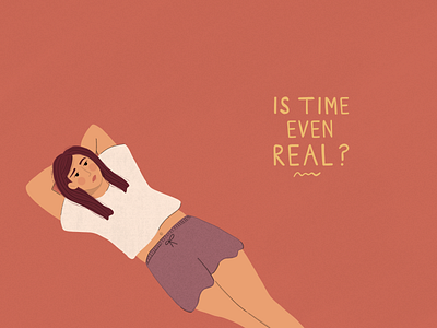 Is Time Even Real? design digital digital art digital illustration emotion feeling illustration mental health print procreate typography wellbeing