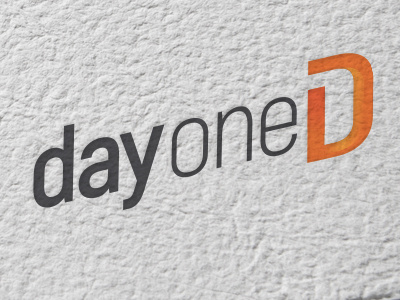 Day One Creative Rebrand II corp emboss gradient identity logo number type