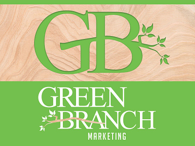 Green Branch Logo branch custom green icon logo serif tree type typography wood