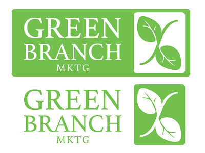Green Branch Logo Alt green leaf leaves letters logo natural typography