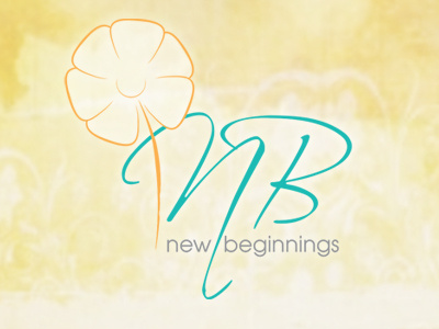 New Beginnings Logo flower logo ministry script