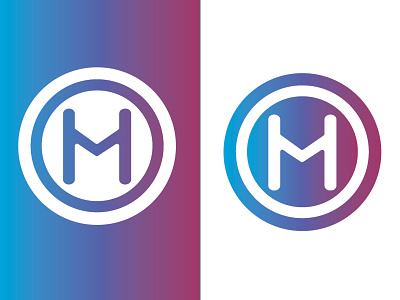 M + H Icon badge brand connect grow h h letter icon logo m m letter mark mh minimal reach social type wave