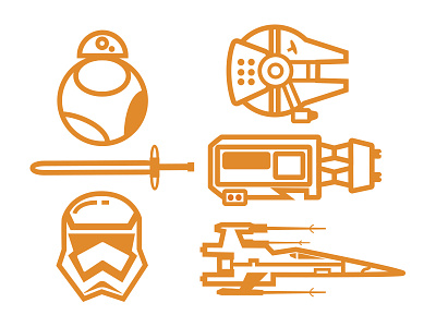 The Force Awakens Icons empire flat icons jedi rebels robot sith star star wars trooper vii ship wars