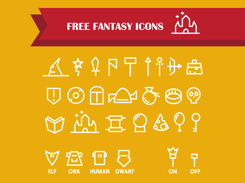 Free Fantasy Icons icons free fantasy vector sword simple shield bow axe rpg adventure flat