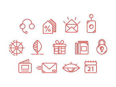 Business Line Icons Set