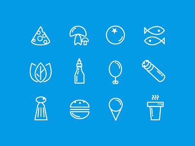 Food line icons set app coffee fish flat food icon icons ingridients line set ui vector