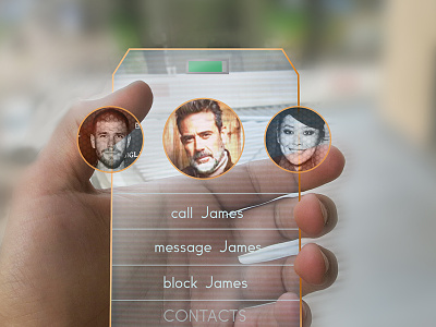 Holophone app futuristic hologram interface material design mobile phone pixel perfect ui ux