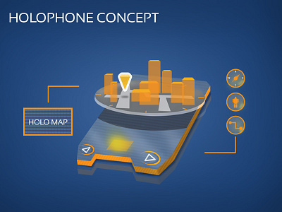 Holophone concept app futuristic hologram interface material design mobile phone pixel perfect ui ux