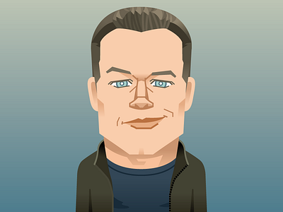 Matt Damon actor illustration portrait