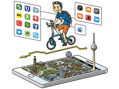 startup cycling berlin berlin bicycle bike cycling icon iphone outline startup