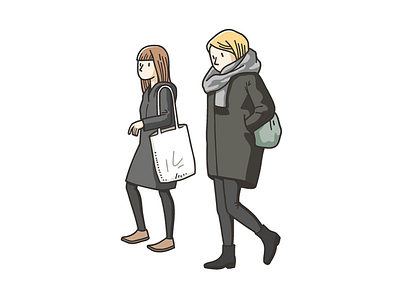 People sketch - 04 berlin girls outline people sketch vector winter