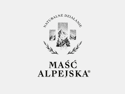 Maść Alpejska logo alpine draw logo gliwice healing logos katowice mateusz pałka ointment old logo product logo retro logo silesia symbol studio