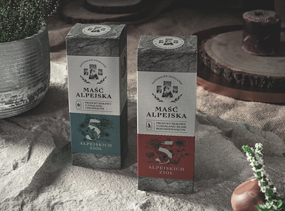 Maść Alpejska - packaging design herbs mountain packaging natural ointment packaging packaging design symbol studio