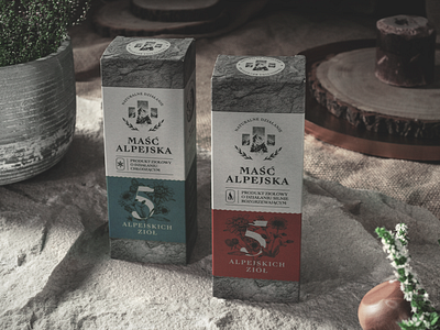 Maść Alpejska - packaging design herbs mountain packaging natural ointment packaging packaging design symbol studio