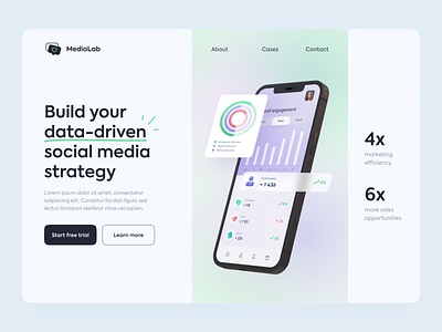 Social media engagement app landing page