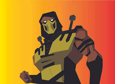 Scorpion King from Mortal Kombat adobe animation art cartoon colors design icon illustration illustrator type vector