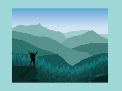 Mountain achievement adobe animation art climbing design goal illustration illustrator landscape minimal mountain nature sunrise vector