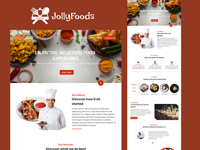 Restaurant Landing Page - JollyFoods branding design graphic design typography ui ux