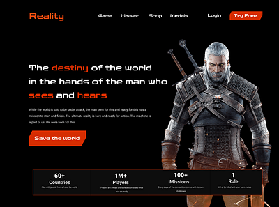 Gaming Hero Page Design. Landing Page. UI/UX gaming hero section landing page ui ux