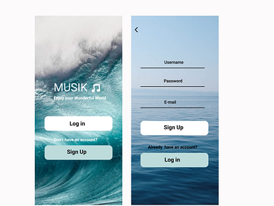 Music Login Page app branding design icon illustration logo ui ux vector web