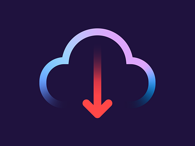 Cloud Download app arrow cloud download fuelio gradient neon neon sign pictogram
