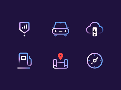 Fuelio icons app icons automotive car chart cloud compass download fuel gas gas station icon set icons iconset map neon neon colors neon light pin