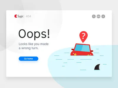 Sygic 404 404 car diving error floating lost sea shark turn ui water wrong