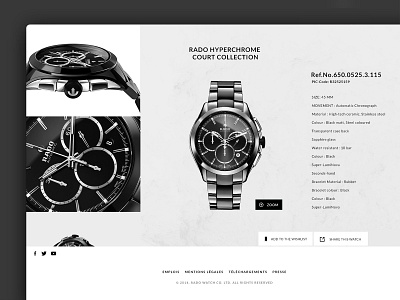Rado Hyperchrome product page buy e commerce interface product page watch
