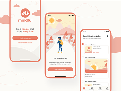 mindful - Wellness App app design health mindful mobile ui ux wellness