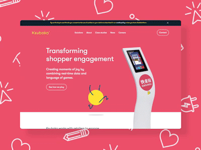 Ksubaka character clicks cursor hearts icons ksubaka mouse pink plug ui website wordpress