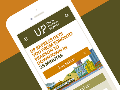 UP Union Pearson Express mobile online tickets responsive scan scheduling tickets timetable toronto train tickets trains ui ux