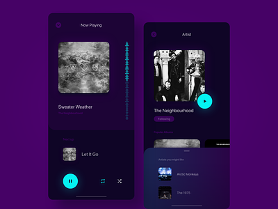 Music App: Now Playing and Artist screens
