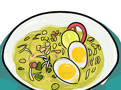 Soto egg food food illustration illustrator indonesia soto yummy