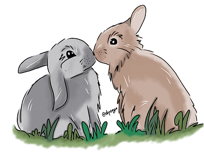 Love Rabbit cute illustrator ilustration indonesia kiss love rabbit