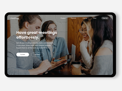 meeting web design app ui web