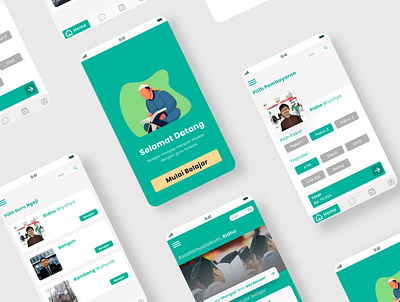 Courses Ngaji Al-Quran app illustration ui ux vector web
