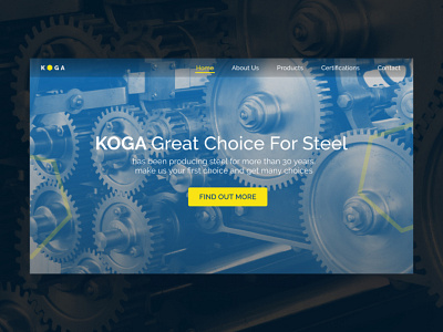 Koga Steel Constructio app design illustration landingpage steel ui ux web