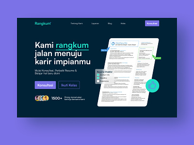 Rangkum - Website app blue branding design green icon illustration logo purple satoshi ui ux vector web website