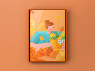 Fall in love with autumn illustration