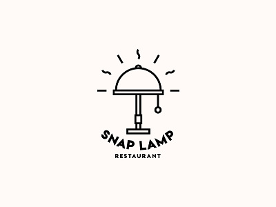 Snap Lamp Restaurant. Logo Design brand coffee eat food lamp line linear logo logo design logotype mark restaurant symbol