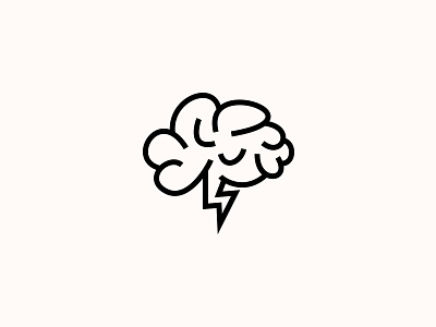 BRAIN. Logo Design bolt brain brainstorm concept line linear logo logo design logotype mark minimal symbol thunder thunderbolt