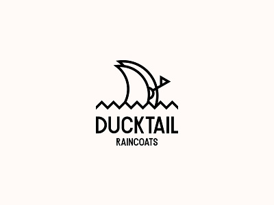 DUCKTAIL RAINCOATS. Logo Design brand cloth clothing duck ducktail fashion logo logo design logotype mark rain raincoat symbol water wear