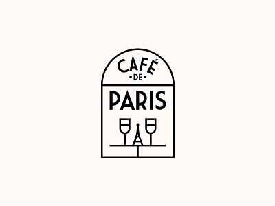 CAFÉ DE PARIS. Logo Design bar brand cafe cafe de paris food france french logo logo design logotype mark restaurant symbol window