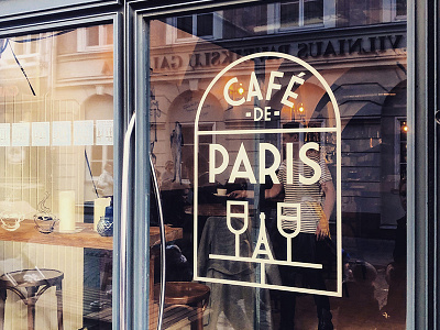 CAFÉ DE PARIS. Logo Design bar brand cafe cafe de paris food france french logo logo design logotype mark paris restaurant symbol wine