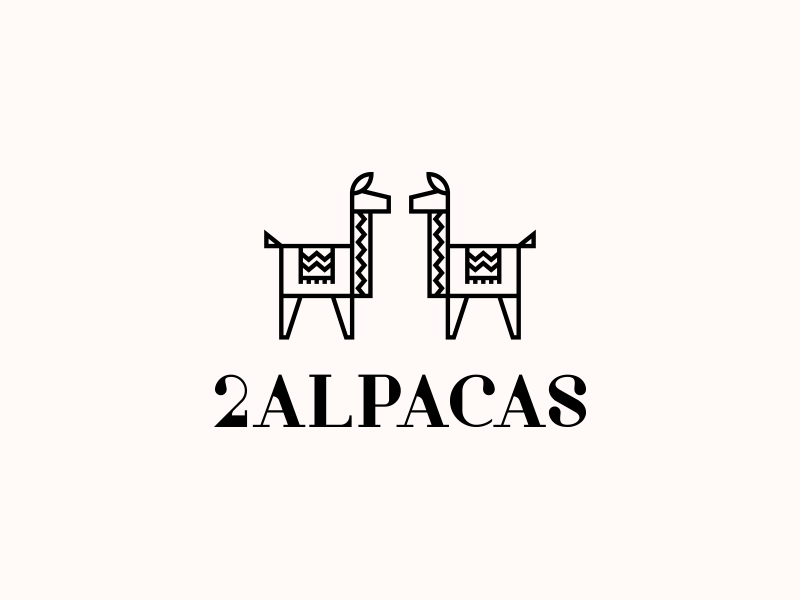 2ALPACAS. Logo Design alpaca black cloth clothes fashion linear logo logo design logotype natural wear wool